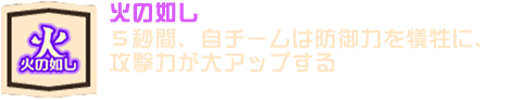 火の如し